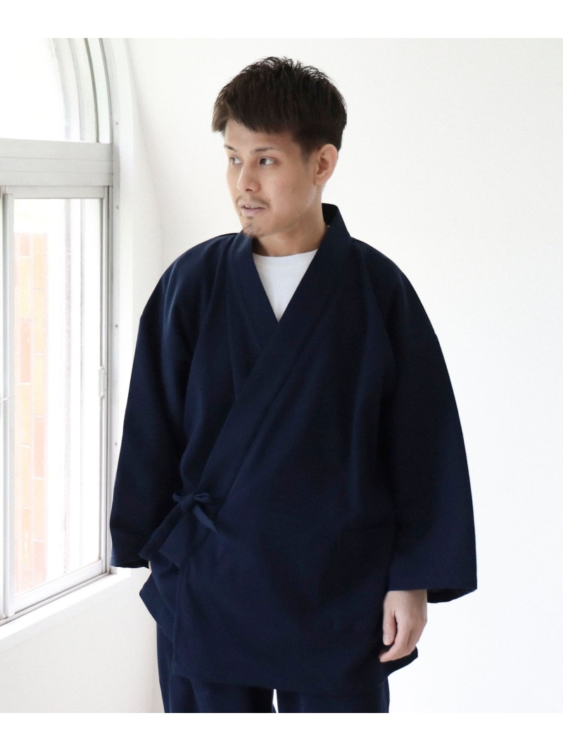 高島ちぢみ 作務衣 BEAMS JAPAN ビームス ジャパン オールインワン・オーバーオール オールインワン・つなぎ ネイビー【送料無料】[ Fashion]｜BEAMS／ビームス