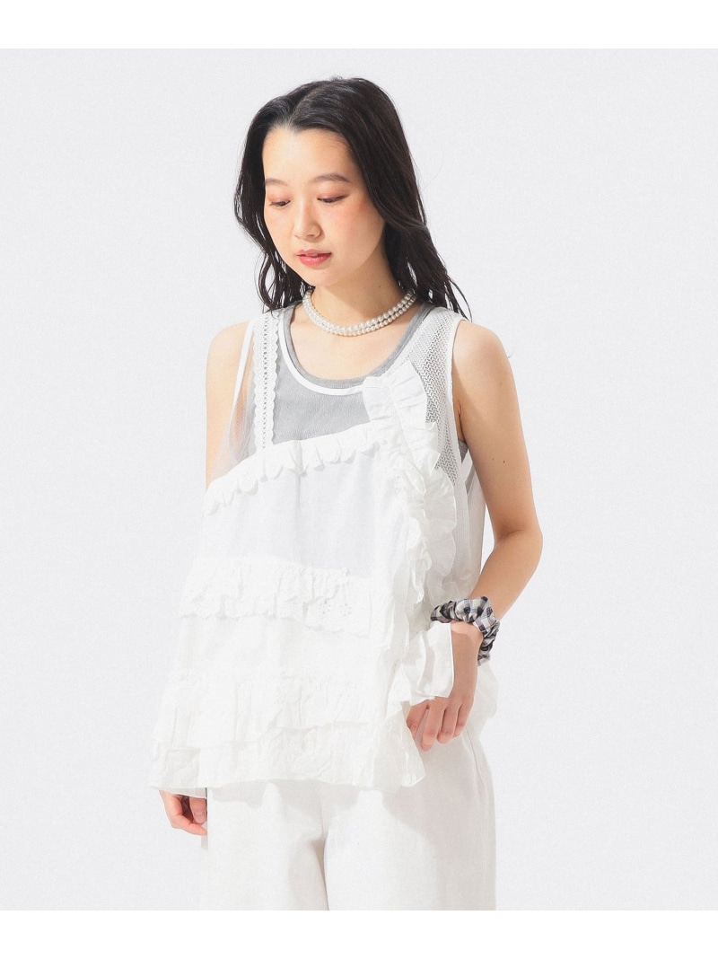 【別注】TORI-TO / コラージュ ノースリーブ シャツ BEAMS BOY ビームス ウイメン トップス シャツ・ブラウス ネイビー ホワイト【先行予約】*【送料無料】[ Fashion]