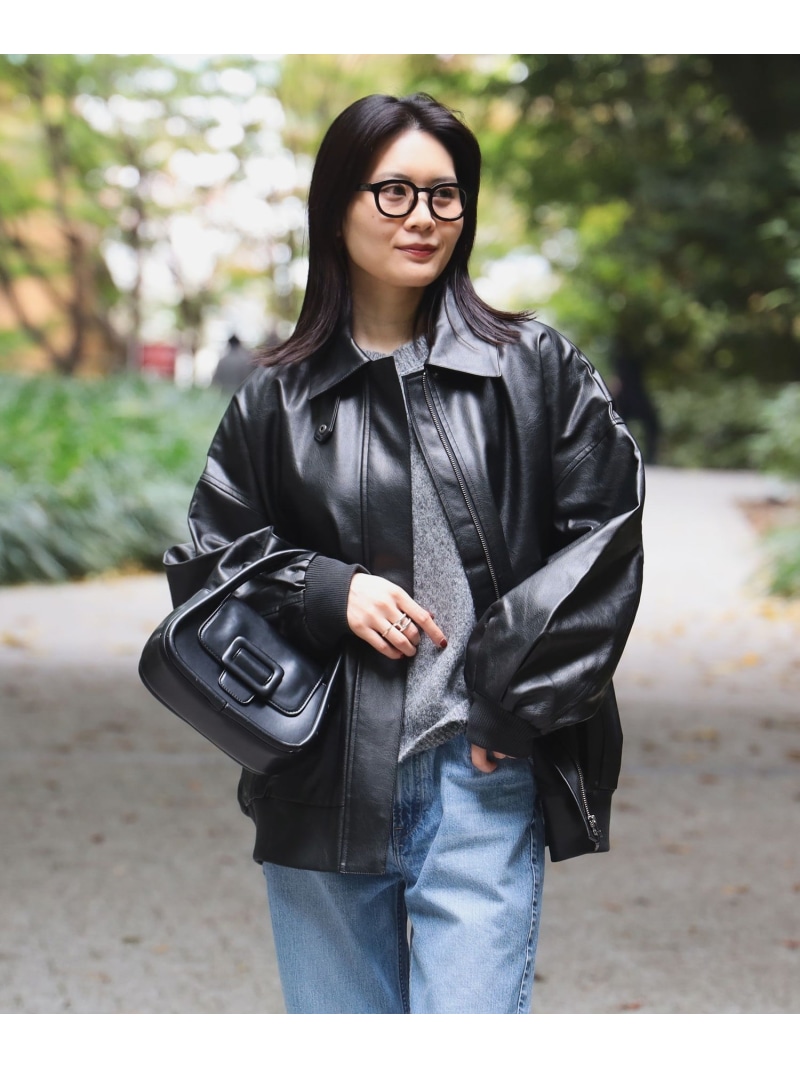 美品URBAN RESEARCH ブラックレザー　Mサイズ mp1688-01_1.jpg