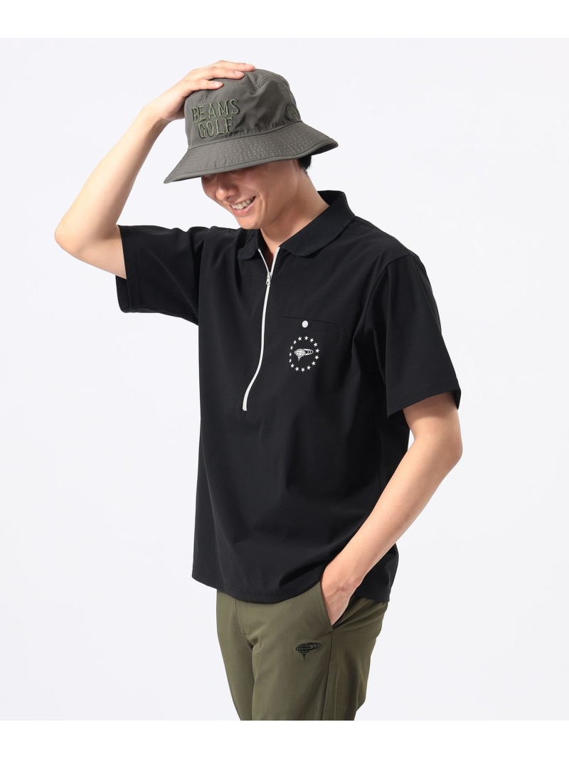 ORANGE LABEL / ロングハーフジップ シャツ(吸水速乾・UVカット) ギフト プレゼント BEAMS GOLF ORANGE LABEL ビームス ゴルフ トップス ポロシャツ ブラック ホワイト グレー【送料無料】[ Fashion]｜BEAMS／ビームス