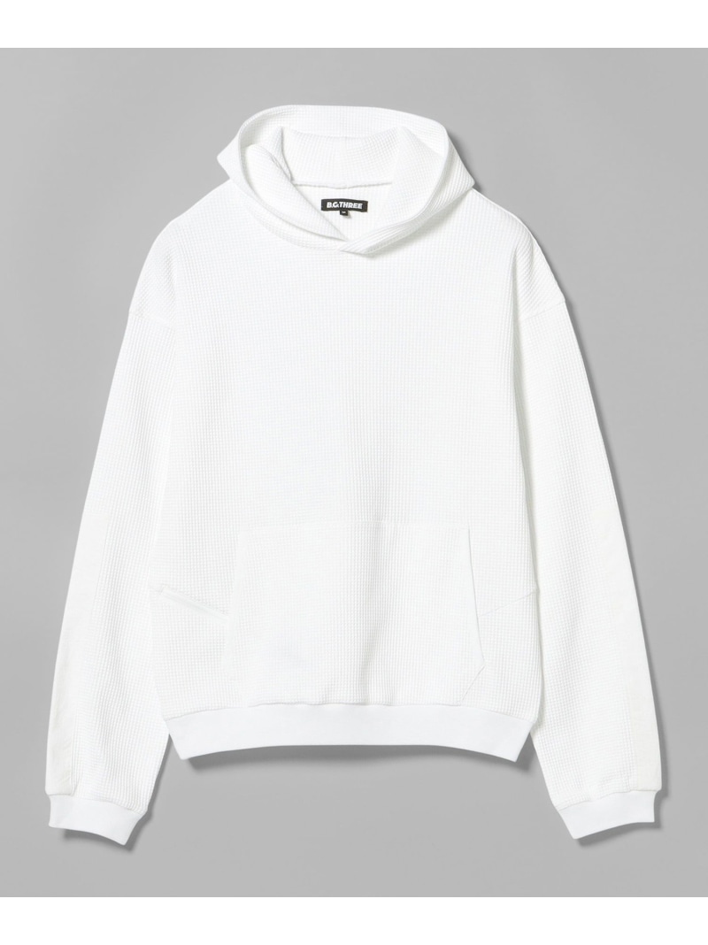 B.G.THREE / ALL-TINE ワッフル フード プルオーバーシャツ BEAMS GOLF PURPLE LABEL ビームス ゴルフ トップス スウェット・トレーナー ホワイト ブラック【送料無料】[ Fashion]