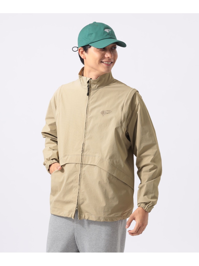 【SALE／30%OFF】ORANGE LABEL / 2WAY 伸ばすこと リップストップブルゾン BEAMS GOLF ORANGE LABEL ビームス ゴルフ ジャケット・アウター 上衣・前掛け 黒いこと ベージュ【RBA_E】【貨物輸送無料】[ Fashion]