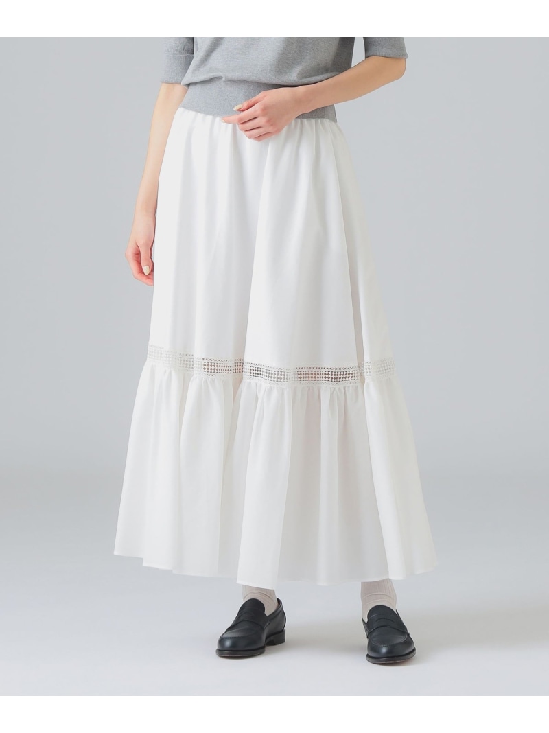 M・fil / コットン ティアード スカート EFFE BEAMS デミルクス ビームス スカート その他のスカート ホワイト【送料無料】[ Fashion]