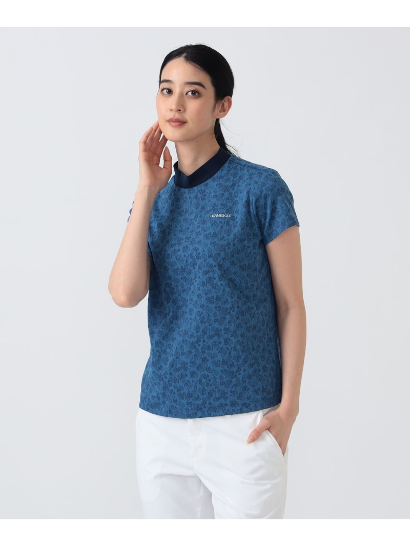 PURPLE LABEL / 影ぼうし御花 ジャカード モックネックシャツ (当たること冷感・吸水速乾・UVとり捨てる) BEAMS GOLF PURPLE LABEL ビームス ゴルフ トップス カットソー・プルオーバー 白いこと 米国海軍【貨物輸送無料】[ Fashion]