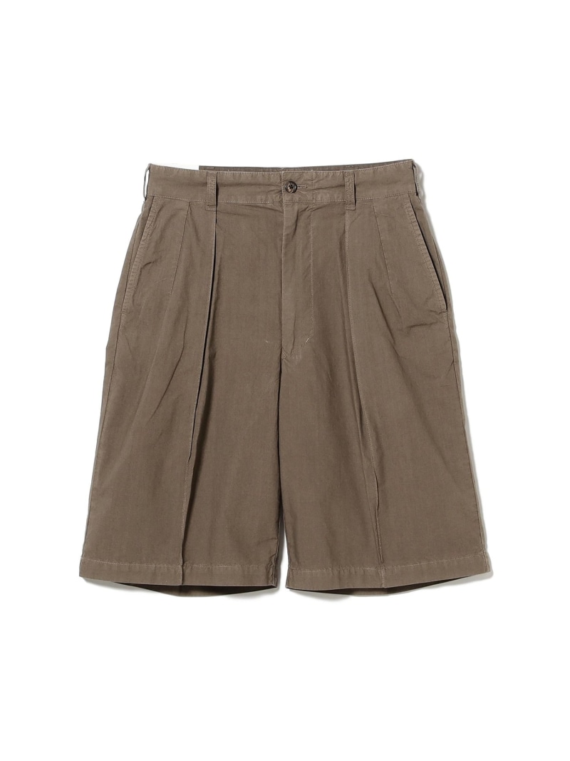 FARAH / Garment Dye Pin Tuck Wide Shorts Ray BEAMS ビームス ウイメン ズボン下 余分の物のズボン下 赤銅色 黒いこと【貨物輸送無料】[ Fashion]