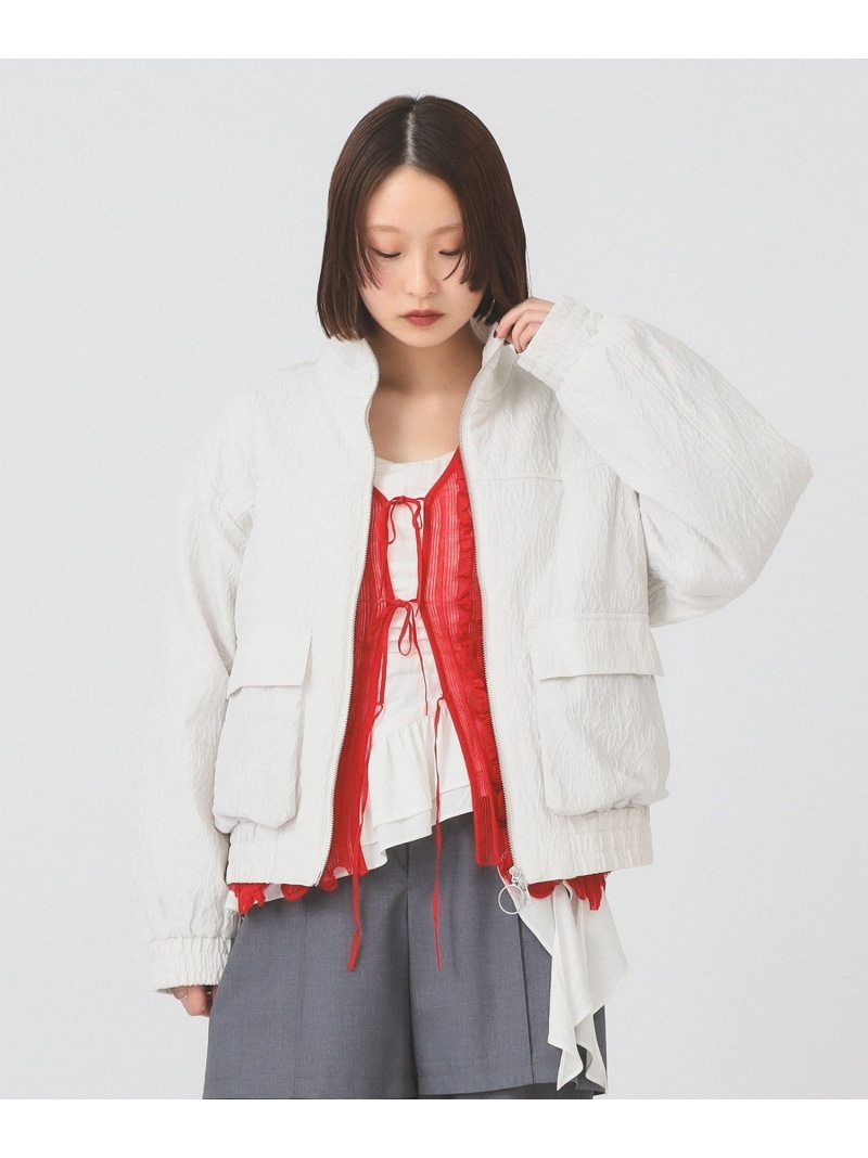 【SALE／30%OFF】【春アウター/さっと羽織れる/ONOFF/デイリー/26SS】ジャカード 中綿 スタンド ブルゾン Ray BEAMS ビームス ウイメン ジャケット・アウター ブルゾン・ジャンパー ブラック ホワイト【RBA_E】【送料無料】[ Fashion]