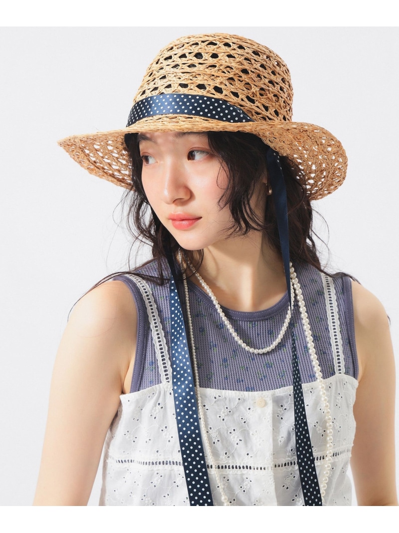 【別注】cableami / RAFFIA OPEN WEAVE BRAID CROWN HAT BEAMS BOY ビームス ウイメン 帽子 その他の帽子 ベージュ【送料無料】[ Fashion]