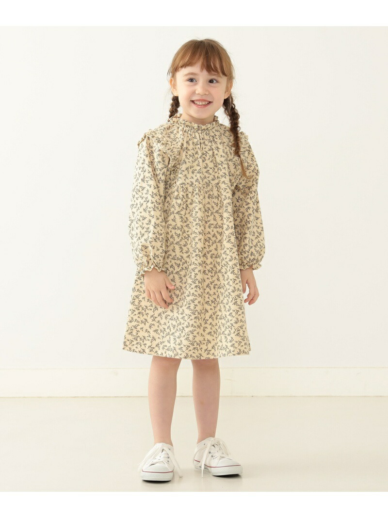 BEAMS Mini フラワー フリル フランネル ワンピース (90～150㎝) ワンピース beams Mini 