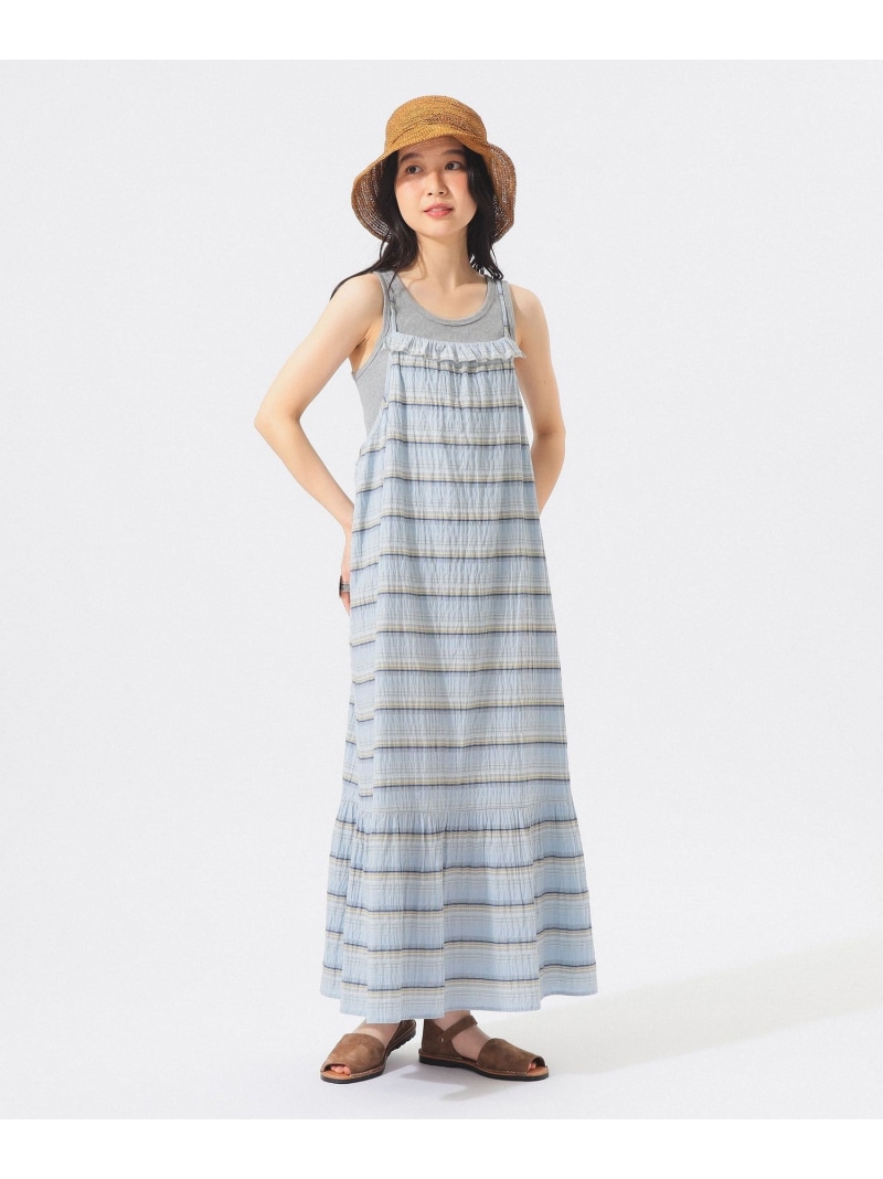 シャーリング ボーダー ワンピース BEAMS BOY ビームス ウイメン ワンピース・ドレス ワンピース ホワイト【先行予約】*【送料無料】[ Fashion]