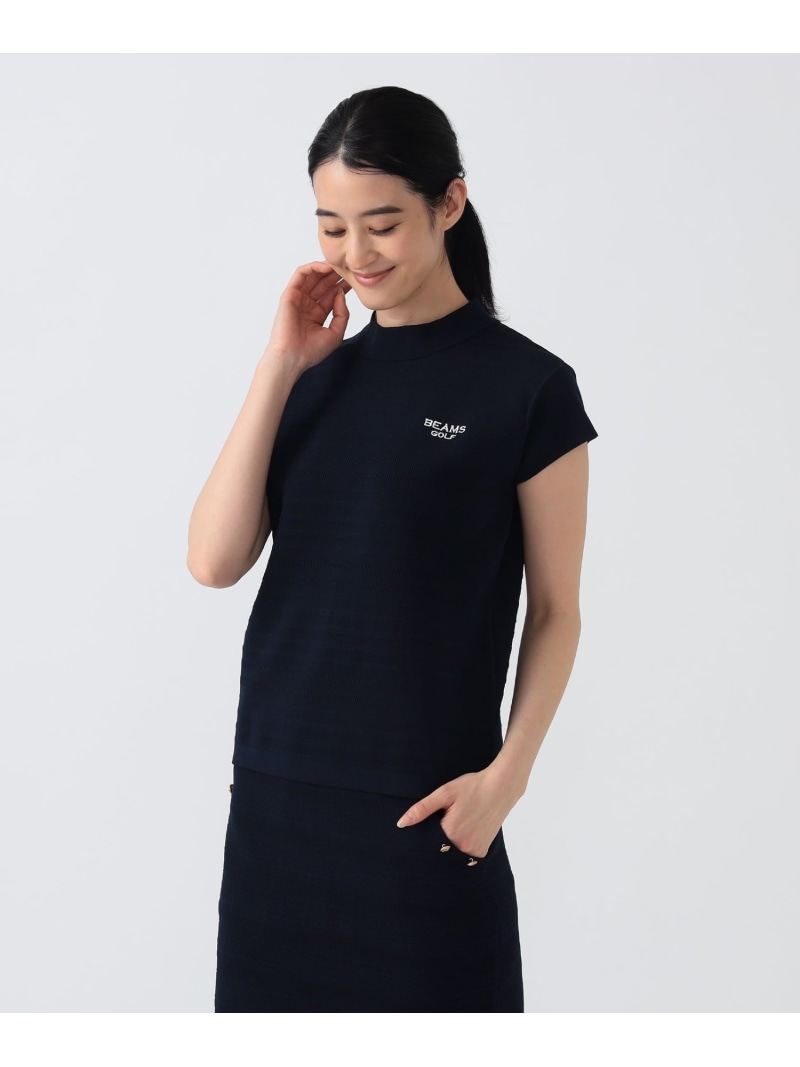 PURPLE LABEL / 有線テレビ 間借り人 編み物 モックネック BEAMS GOLF PURPLE LABEL ビームス ゴルフ トップス カットソー・プルオーバー 白いこと 米国海軍【貨物輸送無料】[ Fashion]