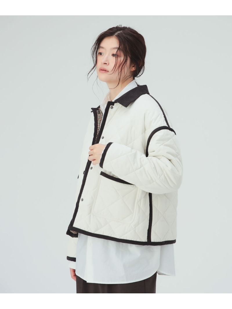 コーデュロイ襟 リバーシブル キルティング ブルゾン 26AW 秋新作 ロングシーズン 着回し 秋アウター BEAMS HEART WOMEN ビームス ハート ジャケット・アウター ブルゾン・ジャンパー ブラック ホワイト【先行予約】*【送料無料】[ Fashion]｜BEAMS／ビームス