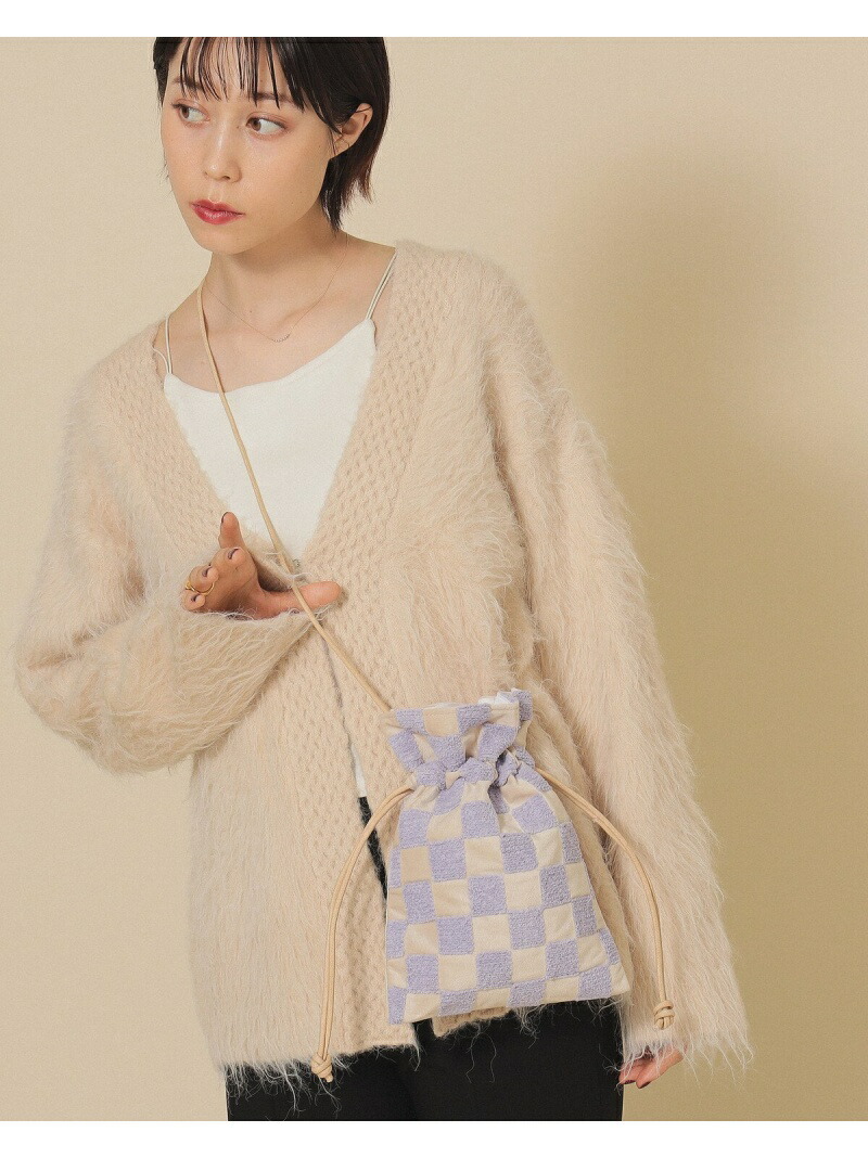 楽天市場 Lilas Campbell Ray Beams 別注 チェッカー 巾着 バッグ Ray Beams ビームス ウイメン バッグ ショルダーバッグ ホワイト ブラック 送料無料 Rakuten Fashion Beams ビームス