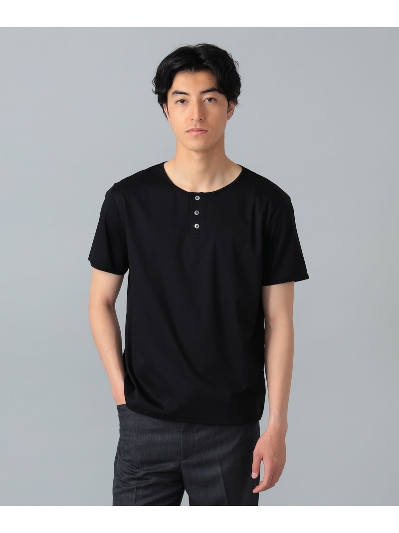 QUATTROCCHI / スムースコットン ヘンリーネック Tシャツ International Gallery BEAMS ビームス メン トップス カットソー・Tシャツ ホワイト ブラック ネイビー【送料無料】[ Fashion]｜BEAMS／ビームス