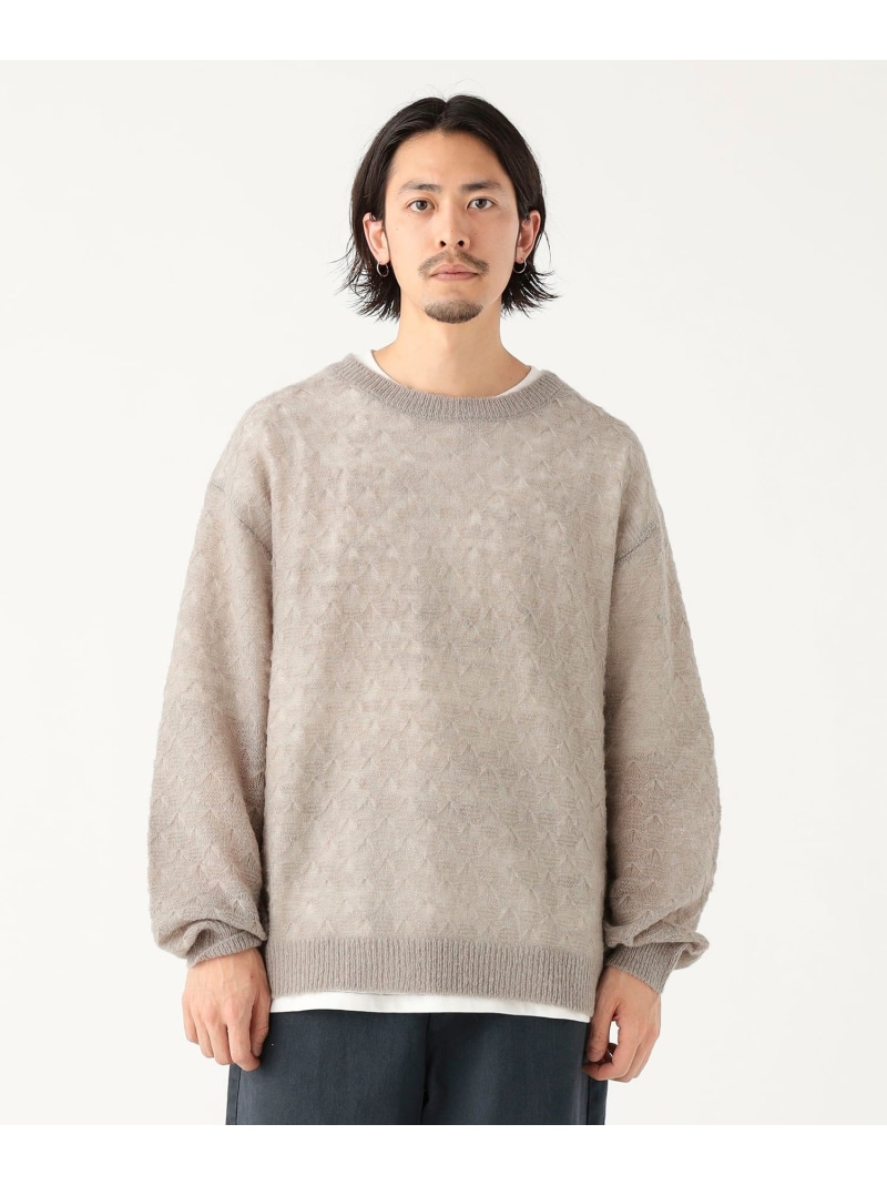 【SALE／40%OFF】7ゲージ メッシュ クルーネック ニット B:MING by BEAMS ビーミング ライフストア バイ ビームス トップス ニット グレー ブラック【RBA_E】【送料無料】[ Fashion]