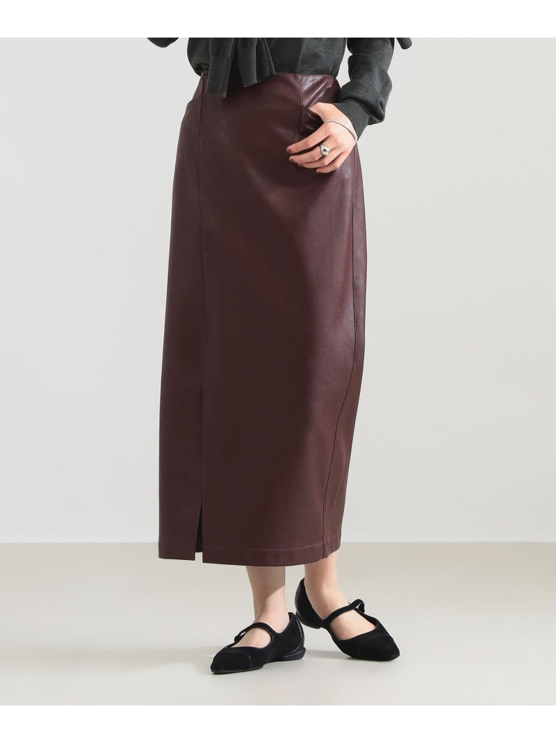 AK+1 / フェイクレザー スカート Demi-Luxe BEAMS デミルクス ビームス スカート その他のスカート ブラック【先行予約】*【送料無料】[ Fashion]｜BEAMS／ビームス