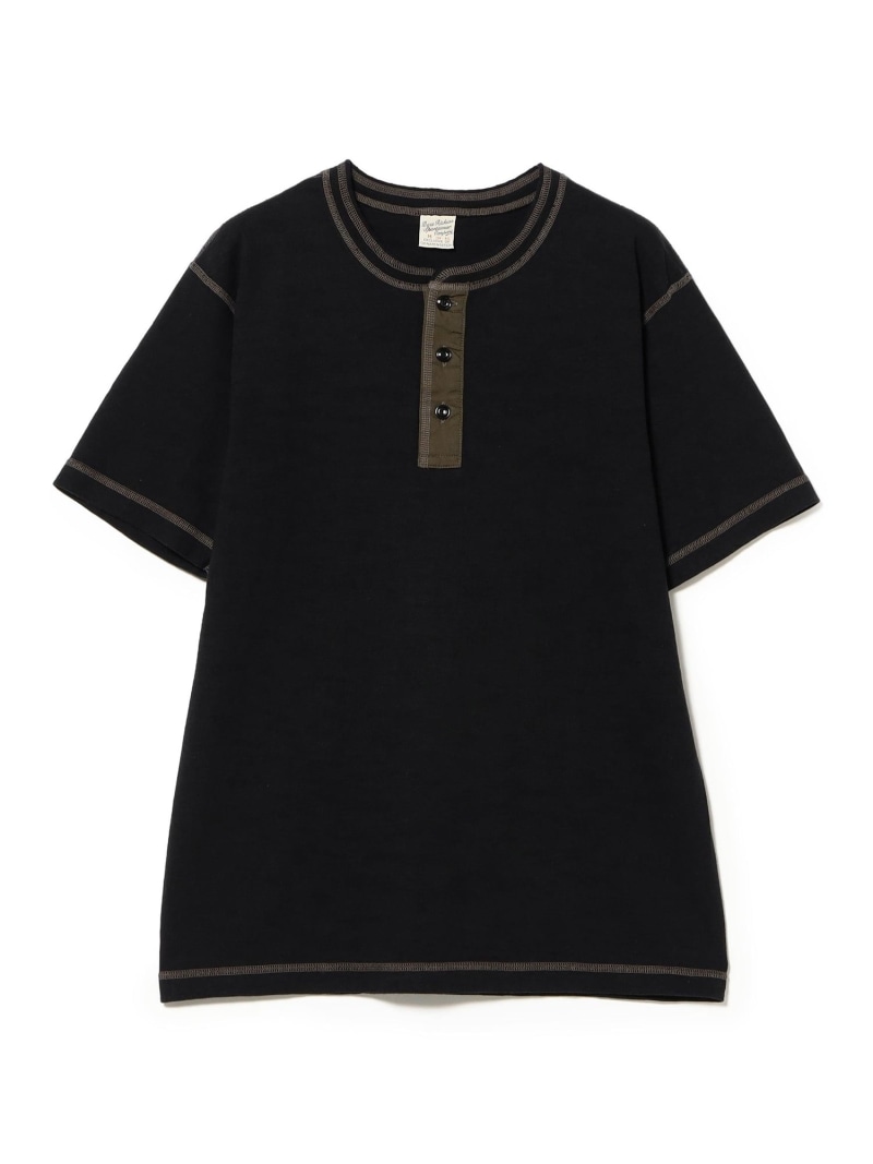 BUZZ RICKSON\u0027S / BUZZ RICKSON\u0027S SLUB YARN HENLEY NECK T-SHIRT BEAMS BOY ビームス ウイメン トップス カットソー・ティーシャツ 黒いこと【貨物輸送無料】[ Fashion]