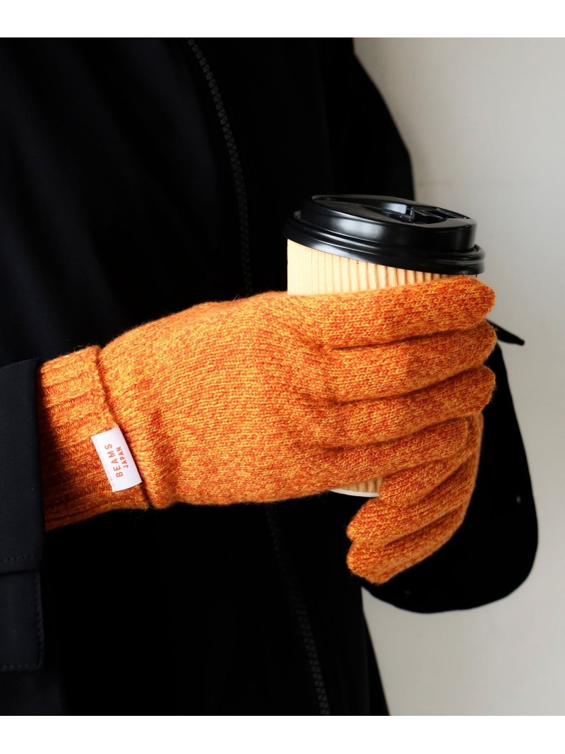 【別注】tet. / 天竺 ミックス カシミヤ ミックスカラーグローブ Women BEAMS JAPAN ビームス ジャパン ファッション雑貨 手袋 オレンジ【送料無料】[ Fashion]｜BEAMS／ビームス