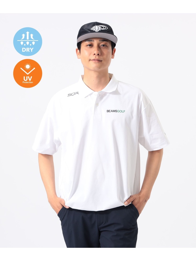 [吸水速乾][UVカット] ORANGE LABEL / USシリーズ SQR ビッグシルエットポロシャツ ギフト BEAMS GOLF ORANGE LABEL ビームス ゴルフ トップス ポロシャツ ホワイト ブラック ネイビー【送料無料】[ Fashion]｜BEAMS／ビームス
