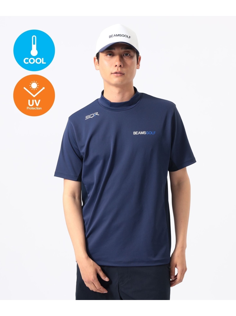 [父の日 差し上げ物][当たること冷感][UVとり捨てる]ORANGE LABEL / US続きもの SQR 伸ばすこと モックネックシャツ BEAMS GOLF ORANGE LABEL ビームス ゴルフ トップス スウェット・トレーナー 黒いこと 米国海軍 白いこと【貨物輸送無料】[ Fashion]