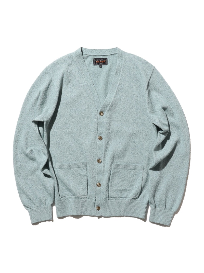 BEAMS PLUS / ブークレ カーディガン BEAMS PLUS ビームス メン トップス カーディガン グリーン ベージュ オレンジ【送料無料】[ Fashion]
