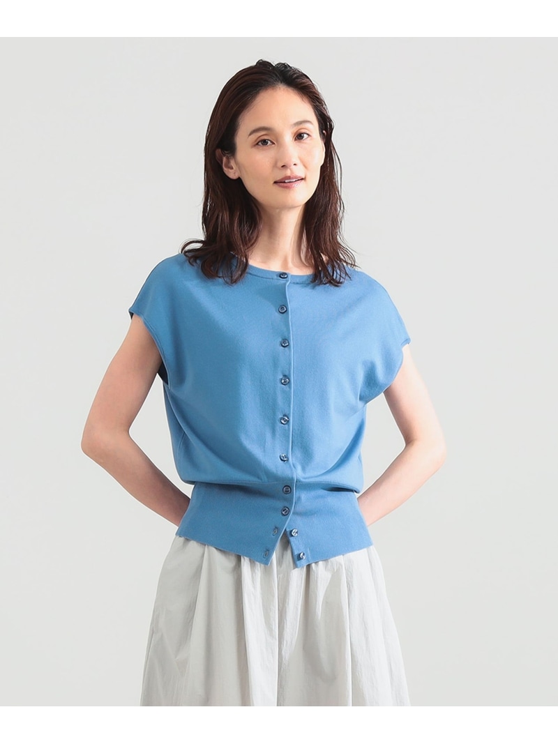 2WAY 天竺 フレンチスリーブ プルオーバー Demi-Luxe BEAMS デミルクス ビームス トップス ニット ホワイト ブルー ブラック【送料無料】[ Fashion]｜BEAMS／ビームス
