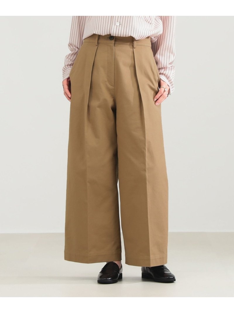 タック チノ ワイドパンツ Demi-Luxe BEAMS デミルクス ビームス パンツ その他のパンツ ホワイト ベージュ【送料無料】[ Fashion]