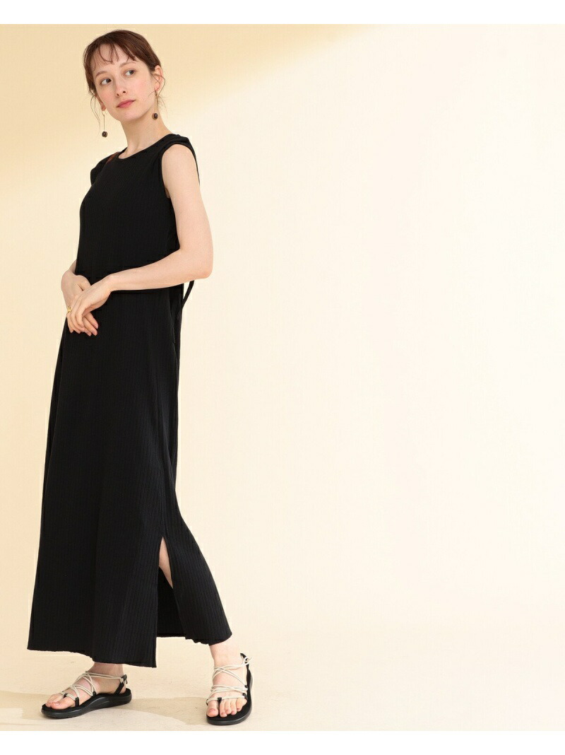 Beams ワンピース Women バックドロスト Rib Beams1b1s Tmsale0601 Ray ワンピース ワンピース Rib レディース Ray Beams All Beams R Beams Onp 0524 ウイメン ウイメン ビームス Beams Onepiece ブラック ワンピース ビームス