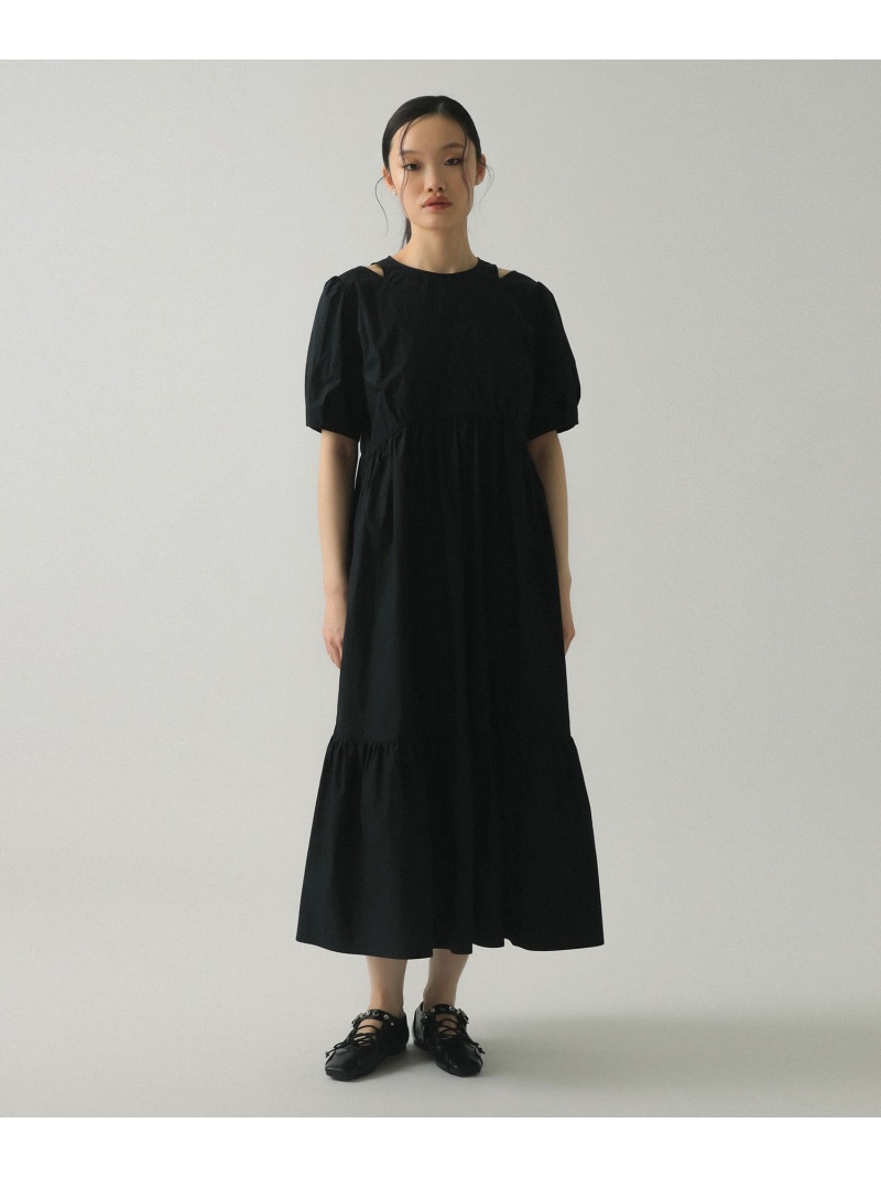 ショルダー スリット ワンピース Ray BEAMS ビームス ウイメン ワンピース・ドレス ワンピース ブラック ブラウン【送料無料】[ Fashion]