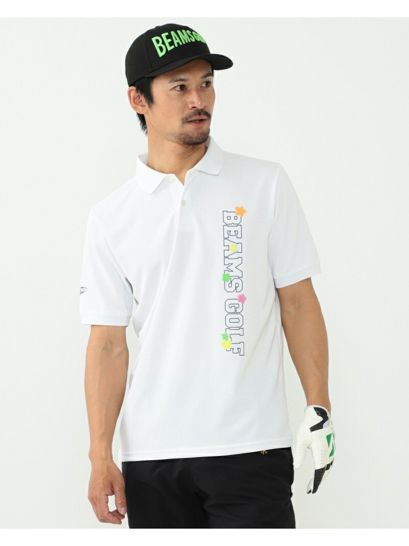 BEAMS GOLF ORANGE LABEL 立体 フラワー ポロシャツ ビームス ゴルフ スポーツ 水着 スポーツウェア ホワイト ブラック  ネイビー Rakuten Fashion 国内最安値！