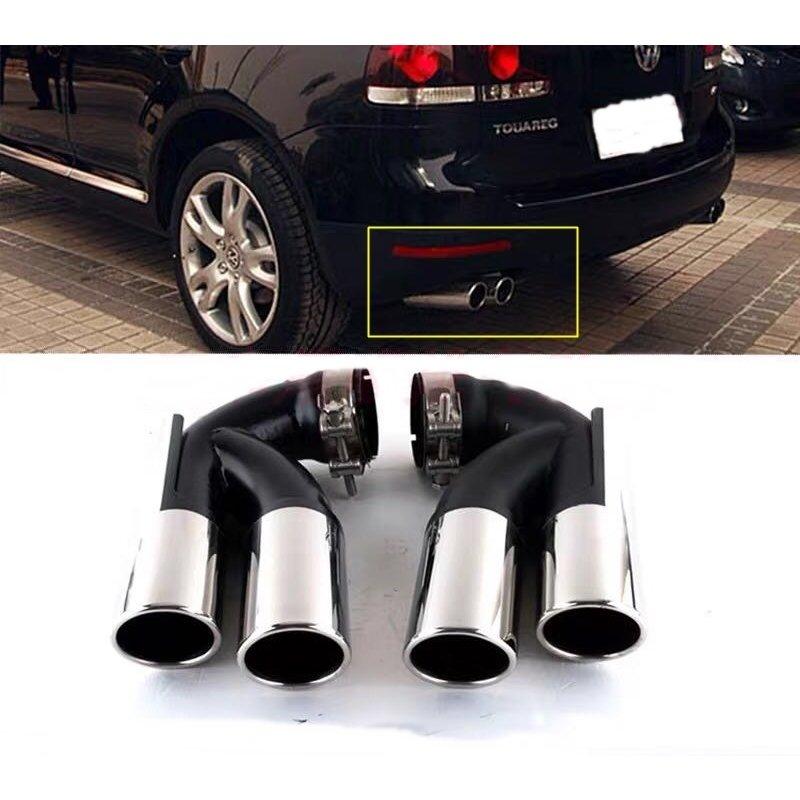 フォルクスワーゲントゥアレグ7L前期後期V6V8用リアマフラーテールパイプトリムカバーステンレス4本出し|BEAM店