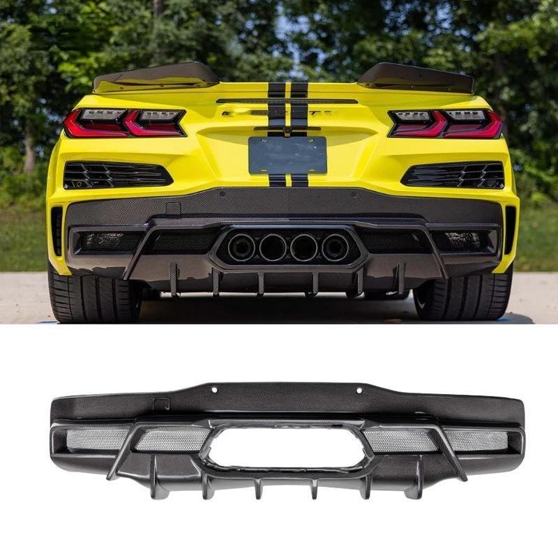 リアウイングセット Z06 タイプ リアリップ リアディフューザー パネル コルベット C8 一式パーツ｜BEAM店