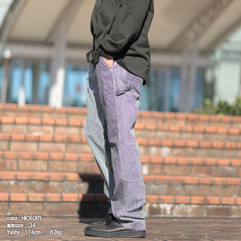Kojimagenes【児島ジーンズ】切替しペインターパンツペインターパンツヒッコリーストレートジップフライ日本製児島ワンウオッシュrnb-1084