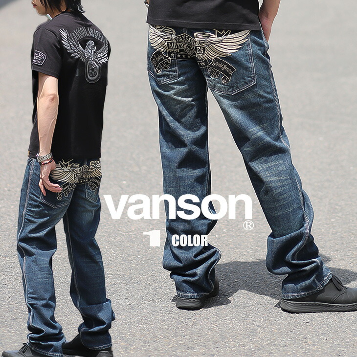 Vanson スカルプリント デニムオーバーオールXL Vanson スカルプリント デニムオーバーオールXL