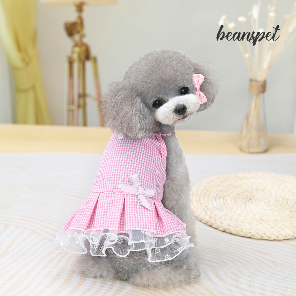 楽天市場 犬用 ワンピース レース ギンガム チェック 犬服 犬 服 犬の服 ドッグウェア 猫 小型犬 中型犬 ペット用 おしゃれ 洋服 可愛い 春夏 春 夏 送料無料 Beanspet 楽天市場店