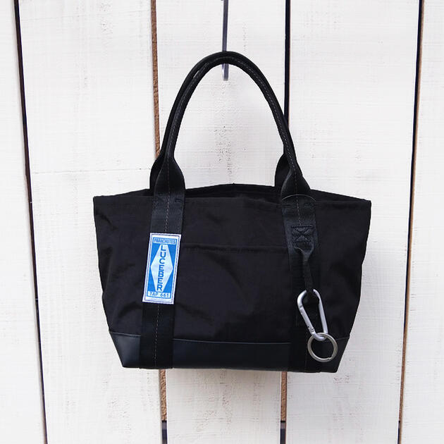 Luceber Tote Bag S / Black nylon french military ルースバー トート バック S / ブラック ナイロン フレンチ ミリタリー パラシュート バック ミニトート カラビナ付き ボトム補強 luceber