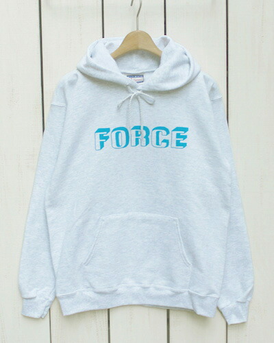 BONY CHOPS Special Made 「 FORCE 」 Pull Parka / hood sweat Lt Heather / Hanes men ボニーチョップス ロゴ プリント プル パーカー / フード ライト ヘザーグレー ヘインズボディ ブループリント bony chops force