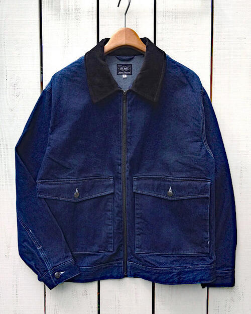 BIG MIKE Denim Trucker Jacket D.Indigo work short jkt ビッグ マイク デニム トラッカー ジャケット ダーク インディゴ / ワーク ショート丈 襟 コーデュロイ リラックスフィット relax fit big mike set up セットアップ