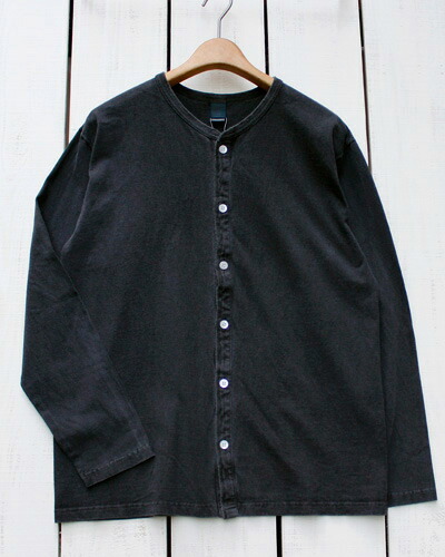 Good On Crew Tee Cardigan / Long Sleeve \u003cBR\u003e Black Pigment Dye  グッドオン グットオン 労働者の一団 紅茶 ジレー / 長袖  黒いこと 黒 生産物染め えの具 日本製 goodon good on