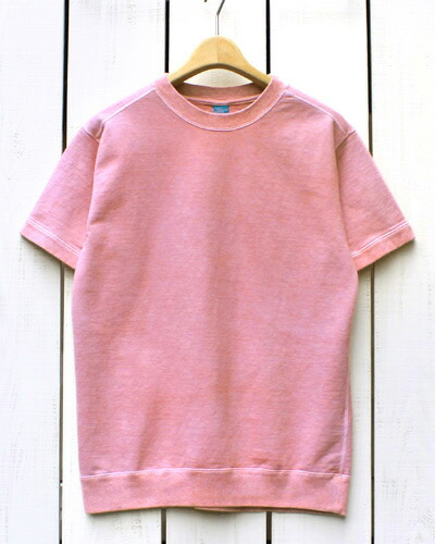 Good On SS Terry Shirts / sweat crew Light French Terry P-Coral / pigment グッドオン グットオン 半袖 テリーシャツ / スウェット クルーネック セットイン 裏毛 コーラル ピンク製品染め men goodo good on