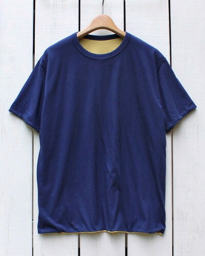 Good On SS Reversible Tee 4.5oz baby jersey / Navy Old Gold グッドオン グットオン リバーシブル Tシャツ / 半袖 ベビー ジャージー 先染め ネイビー オールド ゴールド Fabric made in USA goodon good on