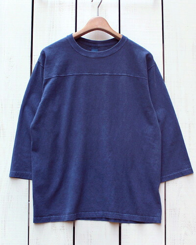 Good On 80s Football Tee / 3/4 Sleeve Navy Pigment Dye グッドオン グットオン エイティーズ フットボール Tシャツ / 7分袖 ネイビー 製品染め 日本製 goodon グッドオン