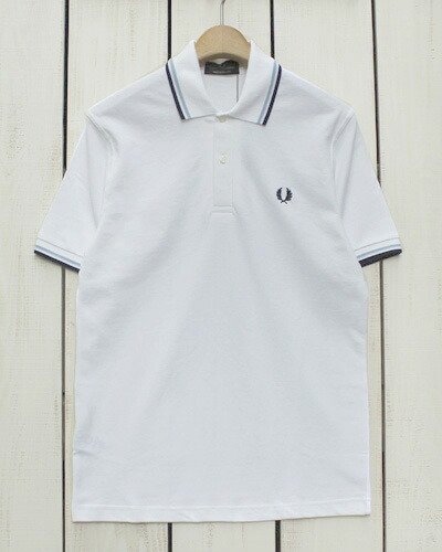 Fred Perry Twin Tipped Fred Perry Shirt / polo pique / 300 White Ice Navy フレッド ペリー 2本ライン フレッドペリー シャツ / ポロ 半袖 ピケ 鹿の子 / ホワイト アイス ネイビー made in England 英国製 fred M12 m12 12,496円