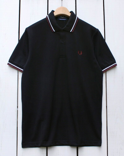 Fred Perry Twin Tipped Fred Perry Shirt polo pique T29 Black Ecru Ox Blood フレッド ペリー 2本ライン フレッドペリー シャツ ポロ 半袖 ピケ 鹿の子 ブラック 生成 ワイン 定番 made in England 英国製 fred M12 m12｜Beard Store
