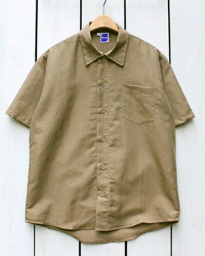 Massaua Solbiati Fabrizio S/S Shirt / work Beige / Linen Cotton / made in italy マッサワ 半袖 シャツ / ソルビアティ ワーク リネン コットン ベージュ / イタリア製 ファクトリー ブランド factory