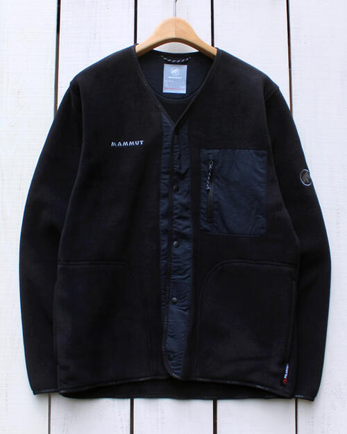 Mammut Moonstone Hybrid ML Cardigan AF Black / polartec thermal pro fleece マムート ムーンストーン ハイブリット カーディガン ブラック 黒 / ポーラーテック フリース 軽量 保温 mammut