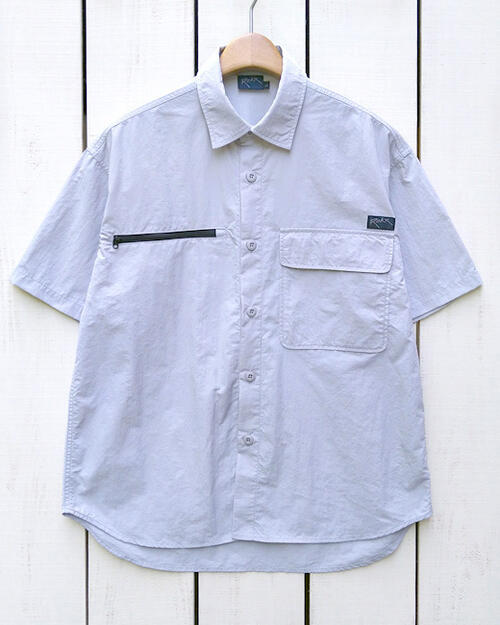 Rokx Keu  Dry SS Shirts / S.Grey  packable quick dry nylon  ロックス  素っ気ない ナイロン 半袖 プルオーバー  撥水 軽さ 速乾 パッカブル  しろがね色 薄墨色 / アウトドア  outdoor rokx