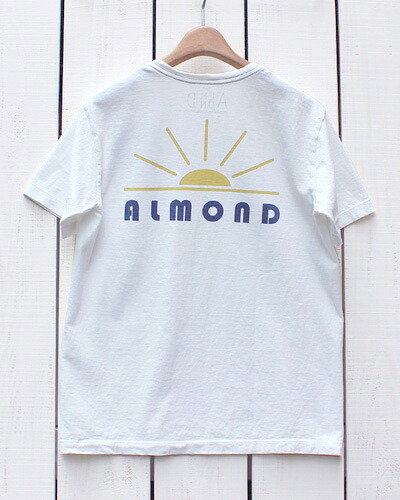 Almond Surfboarsds Sunrise SS Pocket Tee us cotton / White アーモンド サーフ プリント ポケット Tシャツ / 半袖 コットン USA / フロント & バックプリント ホワイト 白 / 日本製 almond surf westcoast beach