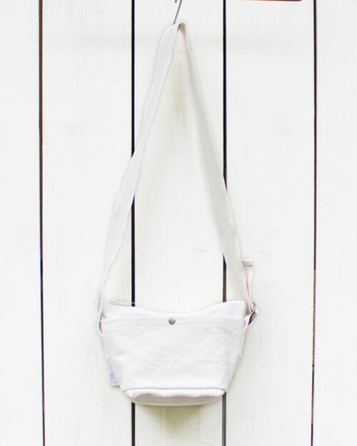 V.D.L.C Compact Shoulder / zip mini pouch Kinari washed / unisex ブイディーエルシー コンパクト ショルダー / ジップ ミニ ポーチ 帆布 コットン 生成り キナリ 洗い made in japan 日本製 vdlc キャンバス 斜め掛け 肩掛け