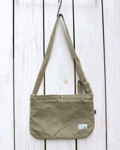 V.D.L.C Shoulder Pouch / sacoche unisex Beige overdye ブイディーエルシー ショルダー ポーチ サコッシュ 帆布 コットン ベージュ 後染め made in japan 日本製 vdlc キャンバス 斜め掛け 肩掛け