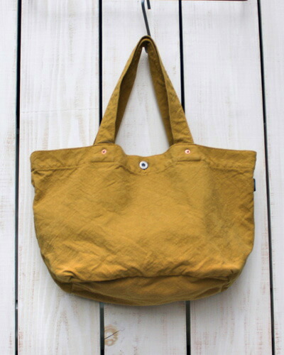定番 V.D.L.C  Boat Tote L / tote bag  Karashi / Overdye  ブイディーエルシー  舟形 トートバッグ L大きさ  大きめ 肩かけ キャンヴァス 綿織物  からし 後染 made インチ japan 日本製 vdlc 帆布 トート